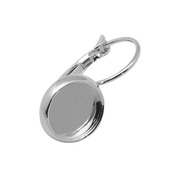 10 Brass lever back cabochon settings earring hooks - Nickel free, lead free and cadmium free