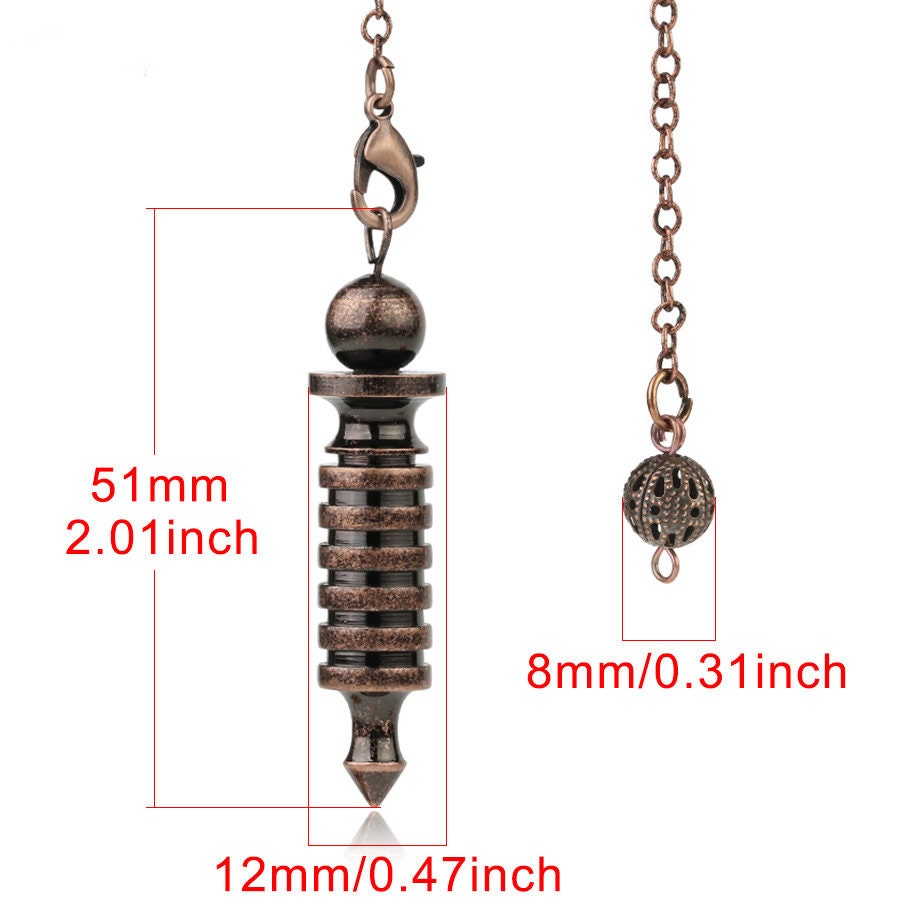 Metal dowsing pendulum, Divination tool, Metaphysical spiritual gift, Silver, gold, rose gold or antique bronze