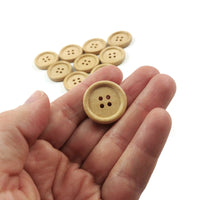 Natural wood button set of 10 craft button 23mm