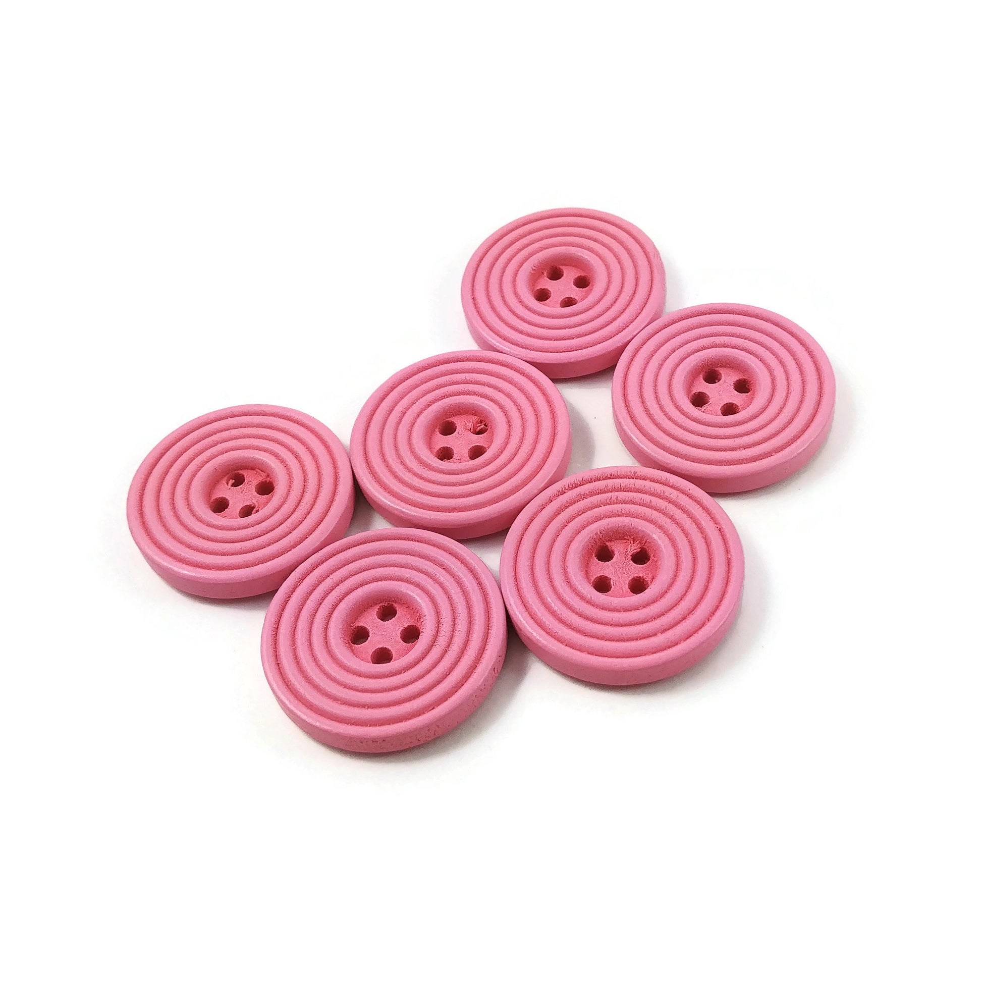 1 inch wooden pastel buttons 25mm - Set of 6 circle wood button - Choose your color