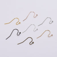 100 Crochets pour boucle d'oreille - Sans nickel - Or, argent, bronze, noir
