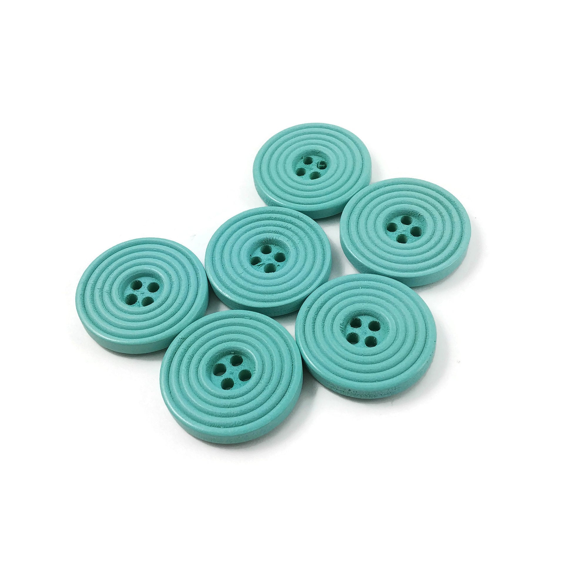 1 inch wooden pastel buttons 25mm - Set of 6 circle wood button - Choose your color