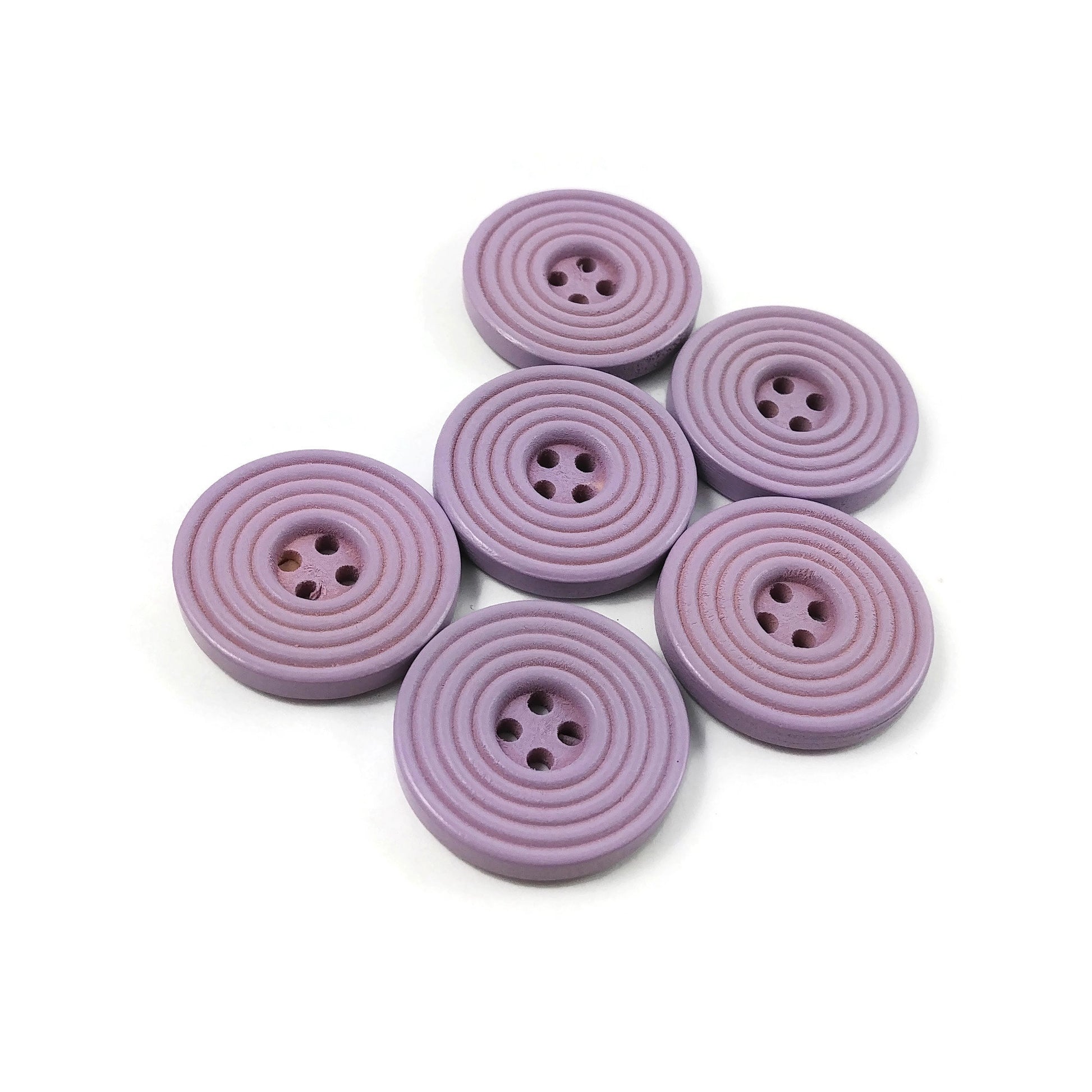 1 inch wooden pastel buttons 25mm - Set of 6 circle wood button - Choose your color