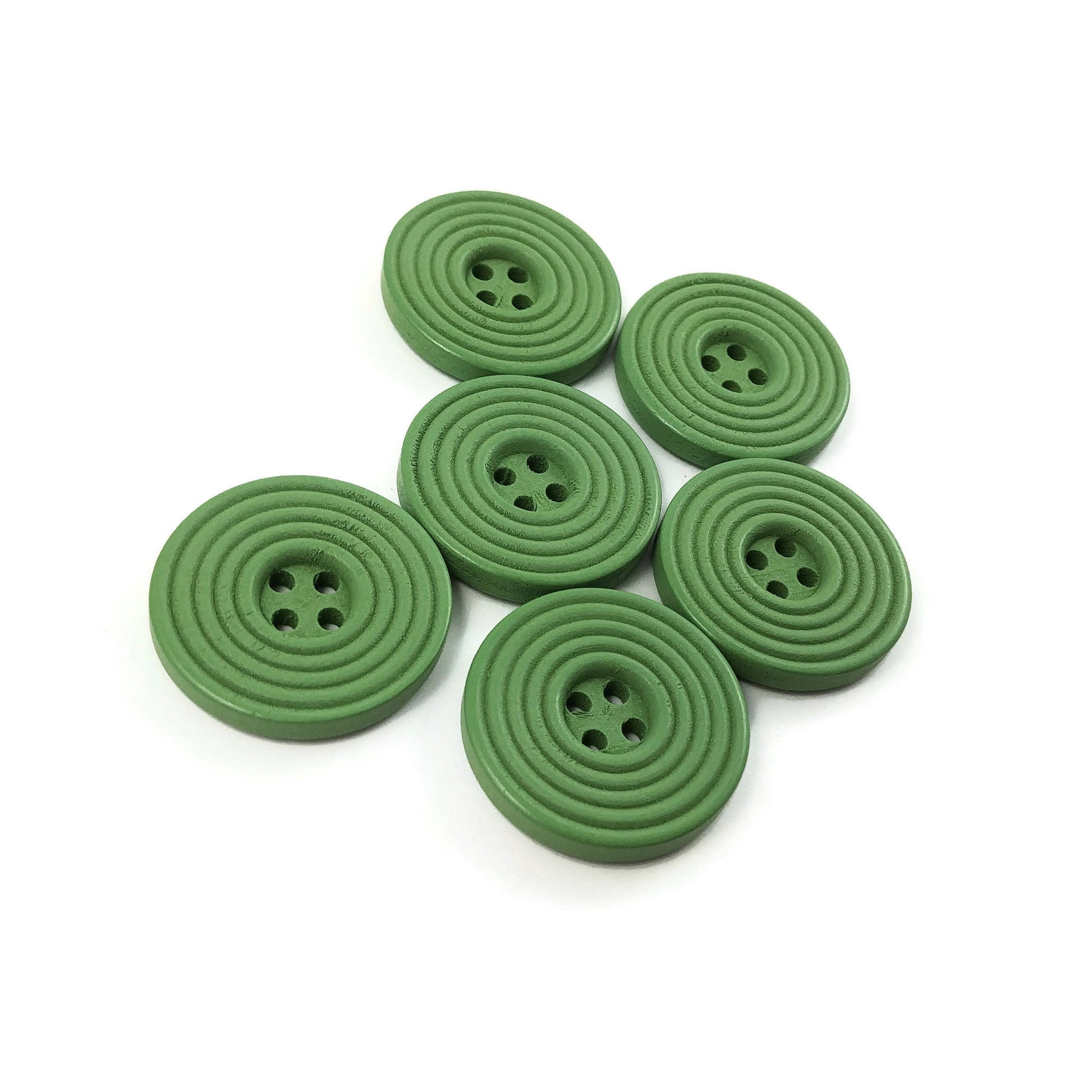 1 inch wooden pastel buttons 25mm - Set of 6 circle wood button - Choose your color