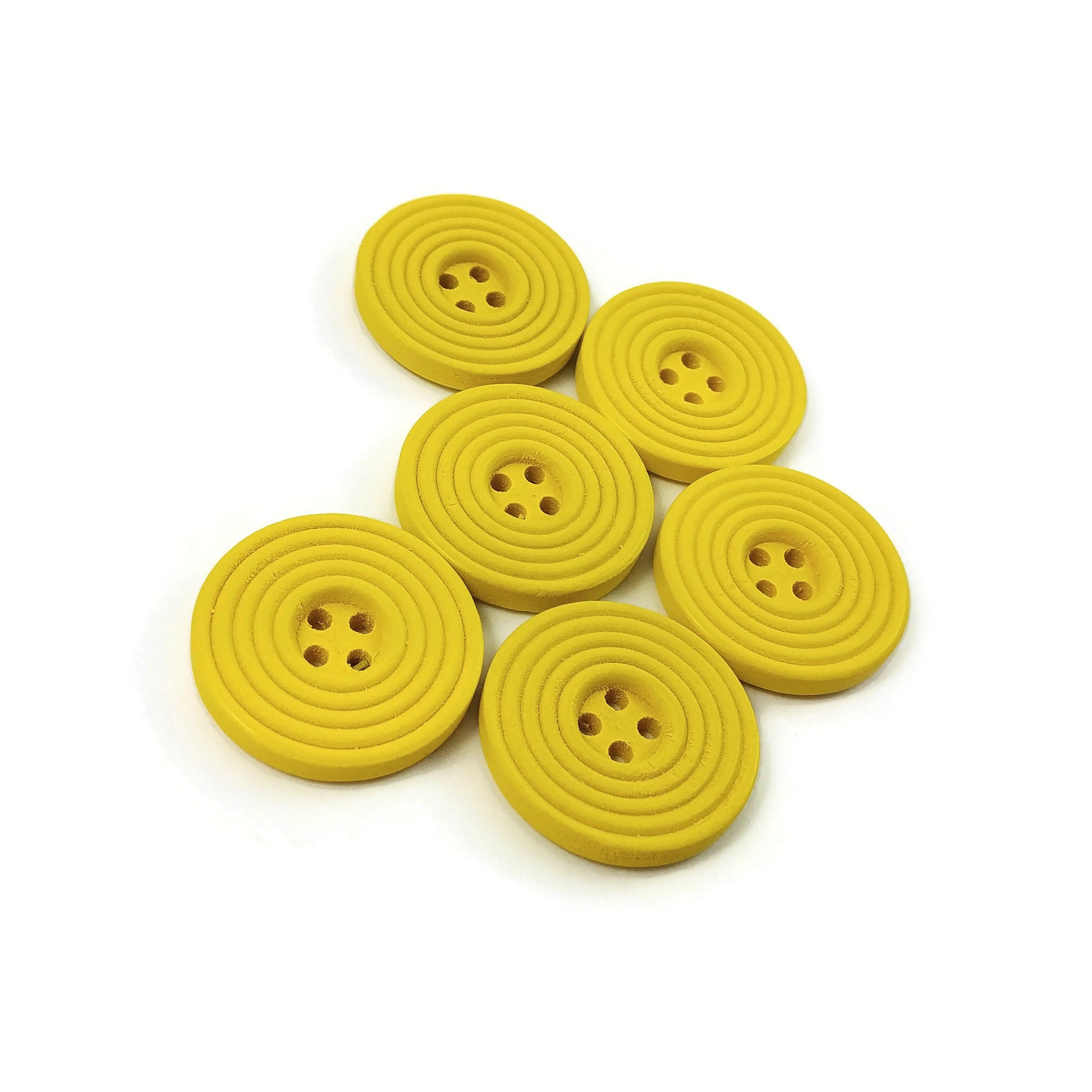 1 inch wooden pastel buttons 25mm - Set of 6 circle wood button - Choose your color