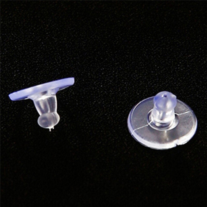 100 Big silicone ear plugs, clear ear nut, 11x6mm