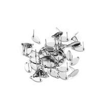 10 Stainless steel oval earring posts with hole