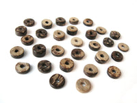 100 perles de bois de coco en rondelle de 9mm