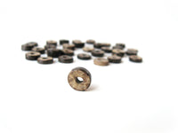 100 perles de bois de coco en rondelle de 9mm