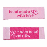 10 Pink woven printed sewing labels - different styles for choice