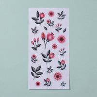Flowers sticker set - 1 sheet of peony pattern stickers