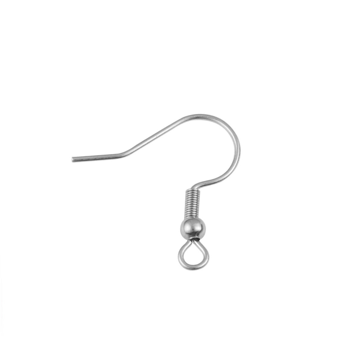 Stainless steel earring hooks 50 pcs (25 pairs) - Nickel free, lead free and cadmium free earwire