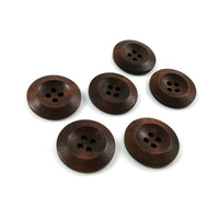 Wooden Sewing Buttons 28mm - set of 6 natural wood button - 6 colors available
