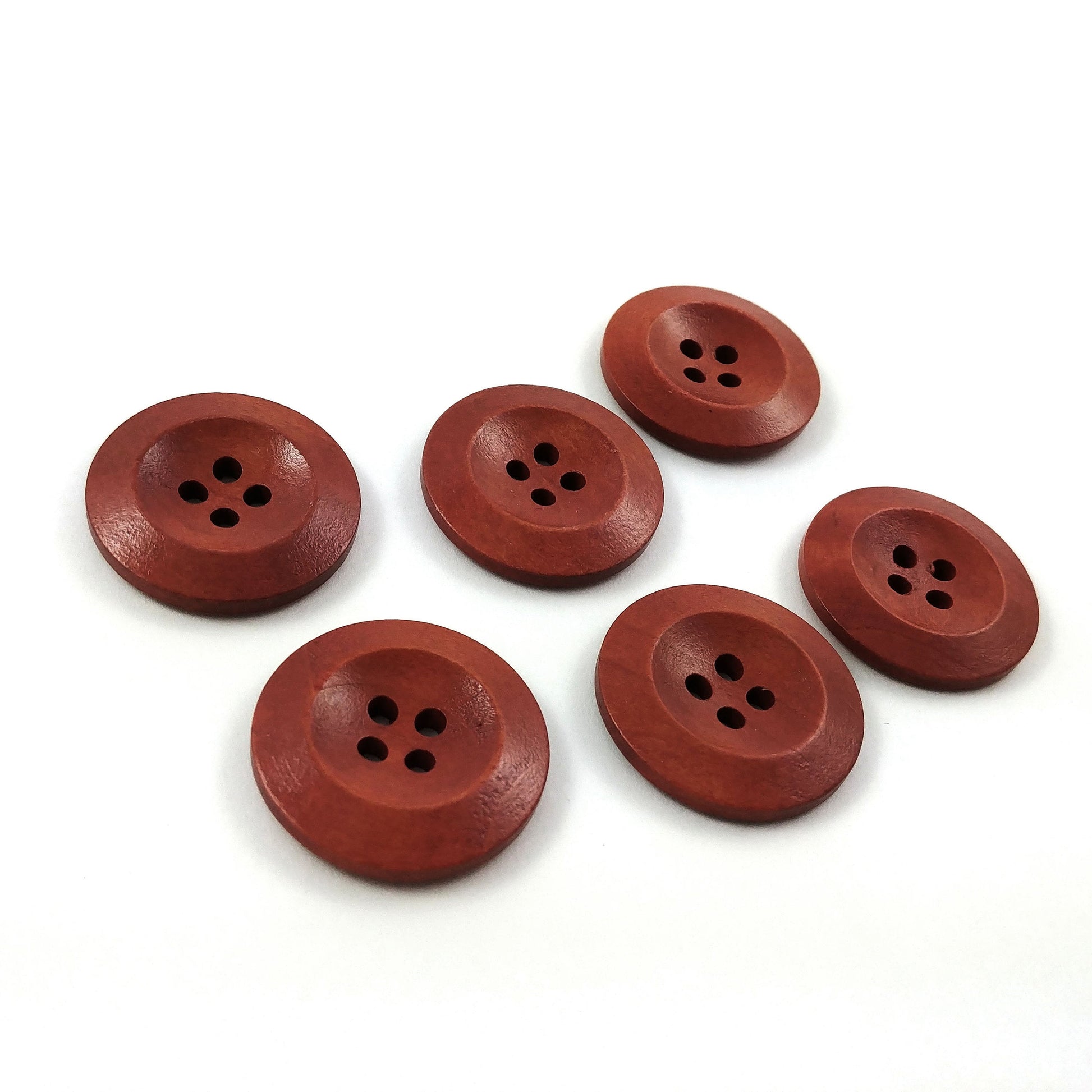Wooden Sewing Buttons 28mm - set of 6 natural wood button - 6 colors available
