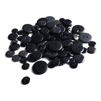 Midnight mixed size round button -  100 resin buttons 10-20mm