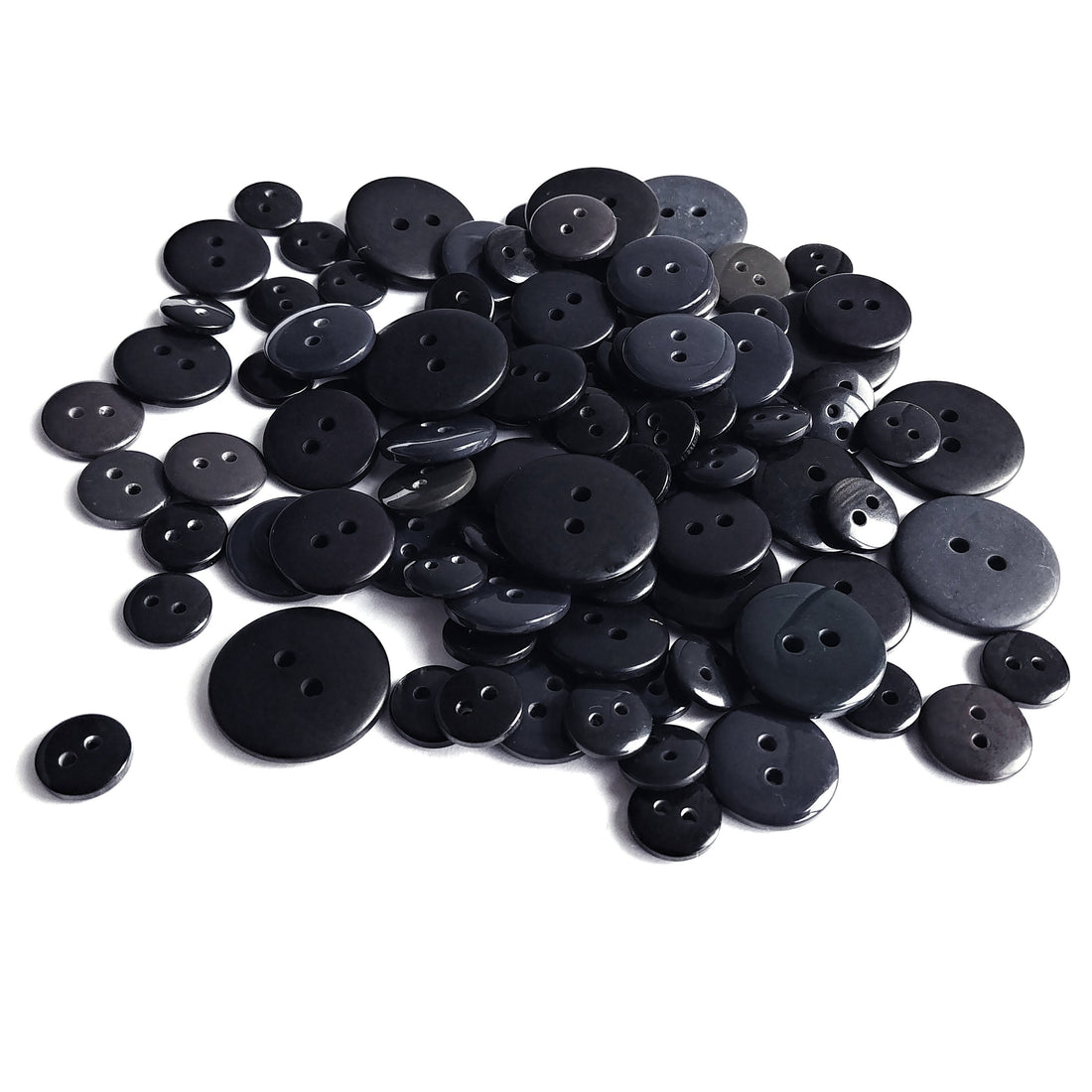 Midnight mixed size round button -  100 resin buttons 10-20mm