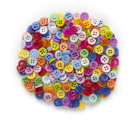 100 Mixed bright colors buttons - Bulk plastic sewing buttons 9 or 11mm