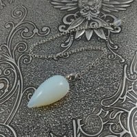 Opalite dowsing pendulum, Drop pendant divination pendulum, Reiki healing stone