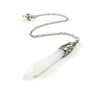 Natural quartz pendulum, Crystal dowsing pendulum, White magic divination tool, Witch healing gift
