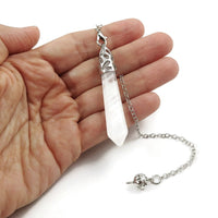 Natural quartz pendulum, Crystal dowsing pendulum, White magic divination tool, Witch healing gift