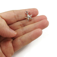 Silver star charms, Acrylic celestial charms, Small star pendants for jewelry making, Earring or bracelet charms