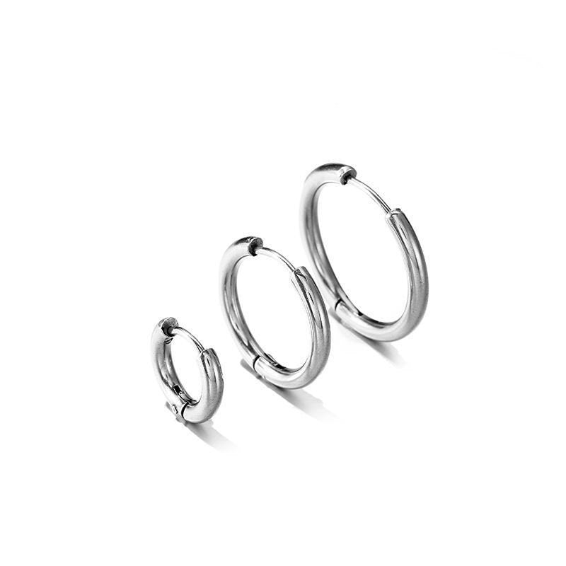 Stainless steel hoop earrings, Hypoallergenic earring findings, Plated huggie earring hoops, 5 colors available