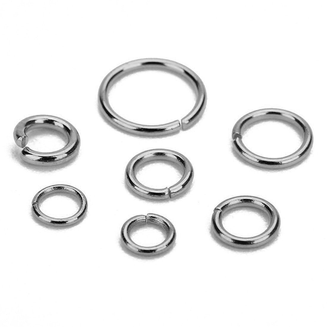 Stainless steel jump rings, Hypoallergenic silver jump ring, 3, 5, 6, 7 or 8mm, Jewelry findings