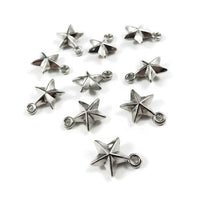 Silver star charms, Acrylic celestial charms, Small star pendants for jewelry making, Earring or bracelet charms