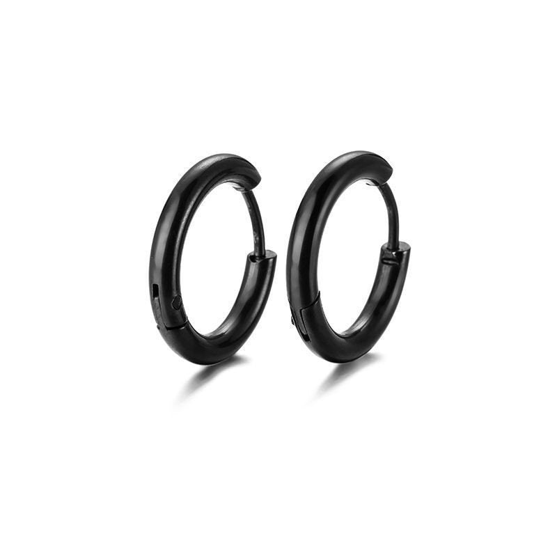 Stainless steel hoop earrings, Hypoallergenic earring findings, Plated huggie earring hoops, 5 colors available