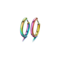 Stainless steel hoop earrings, Hypoallergenic earring findings, Plated huggie earring hoops, 5 colors available