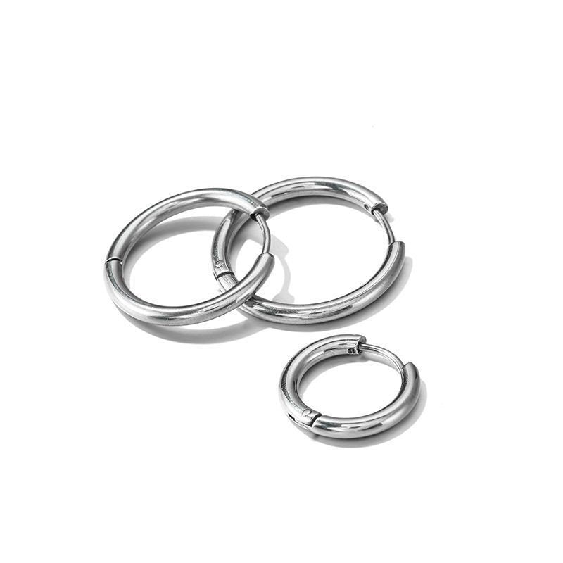 Stainless steel hoop earrings, Hypoallergenic earring findings, Plated huggie earring hoops, 5 colors available