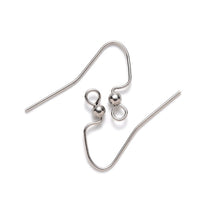 Stainless steel ear wires, Silver french earring hooks, Hypoallergenic earring findings, 20 pcs (10 pairs)