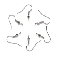 Stainless steel ear wires, Other side loop earring hooks, Hypoallergenic earring findings, 50 pcs (25 pairs)