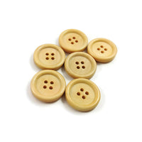 20mm wooden buttons, 6 sewing buttons, Natural wood button, Dark brown, brown or natural