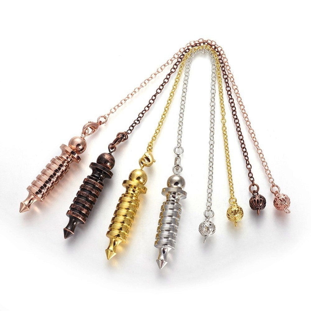Metal dowsing pendulum, Divination tool, Metaphysical spiritual gift, Silver, gold, rose gold or antique bronze