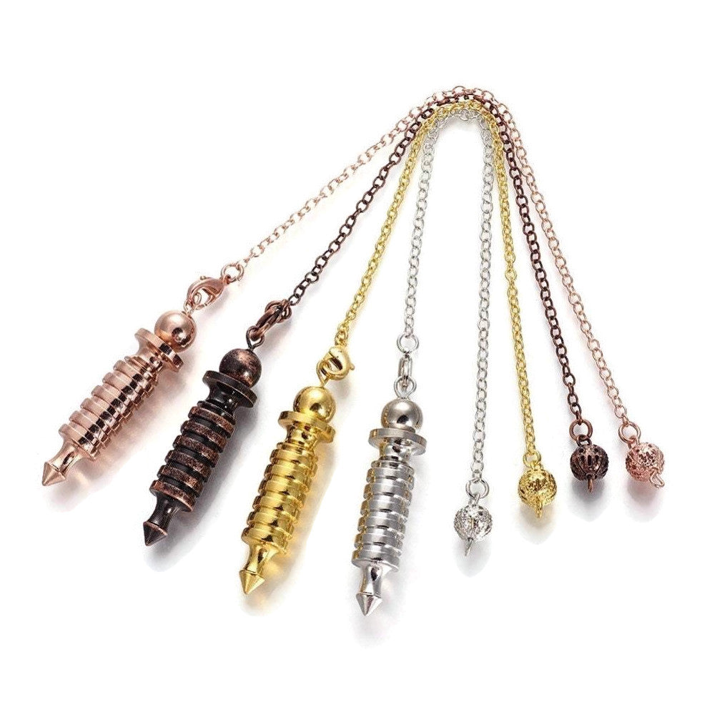 1 Metal dowsing pendulum, Silver, gold, rose gold or antique bronze