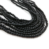 5mm black wood beads, 85pcs natural wooden beads, Round spacer beads for jewelry making