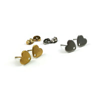 Heart shape stainless steel earring post,  Hypoallergenic earring findings, Gold studs, Silver earring making supplies
