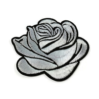 Large rose patch, Flower iron on patch, Embroidered patch, Big rose patch for jackets