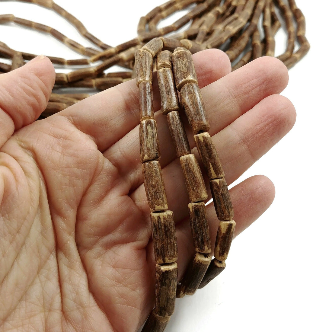 Wood Vine Beads - Eco Friendly Tube Beads 16mm - 30" strand 
