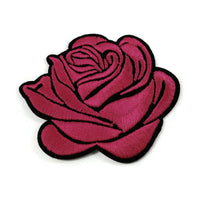 Large rose patch, Flower iron on patch, Embroidered patch, Big rose patch for jackets