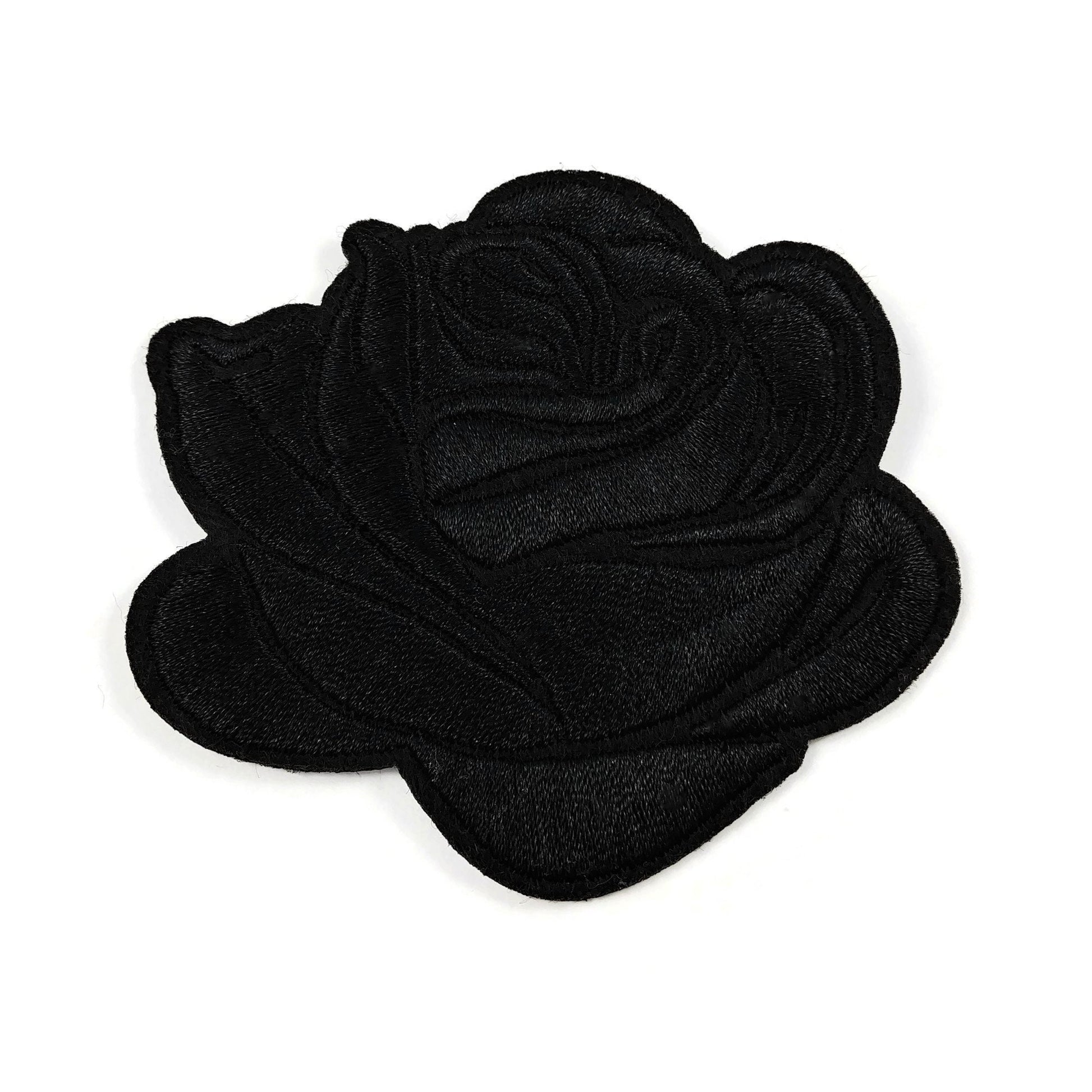 Large rose patch, Flower iron on patch, Embroidered patch, Big rose patch for jackets