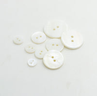Mother of pearl buttons, Natural white shell sewing buttons, 7 sizes available