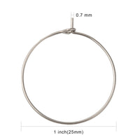 Surgical stainless steel hoops, Hypoallergenic earring findings, 15mm, 20mm, 25mm, 30mm hoops for jewelry making