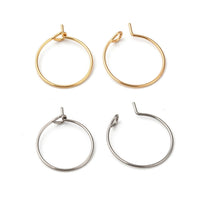 Surgical stainless steel hoops, Hypoallergenic earring findings, 15mm, 20mm, 25mm, 30mm hoops for jewelry making