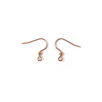 Rose gold earring hooks, 10 pcs stainless steel earwire, Hypoallergenic jewelry making