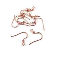 Rose gold earring hooks, 10 pcs stainless steel earwire, Hypoallergenic jewelry making