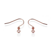 Rose gold earring hooks, 10 pcs stainless steel earwire, Hypoallergenic jewelry making