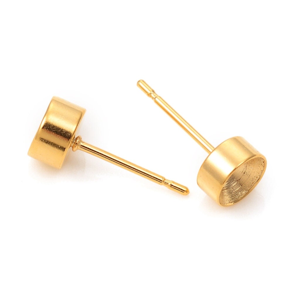 10 rhinestone cup earring posts, Hypoallergenic stainless steel studs, High-quality earring findings