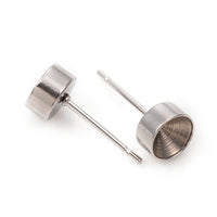10 rhinestone cup earring posts, Hypoallergenic stainless steel studs, High-quality earring findings